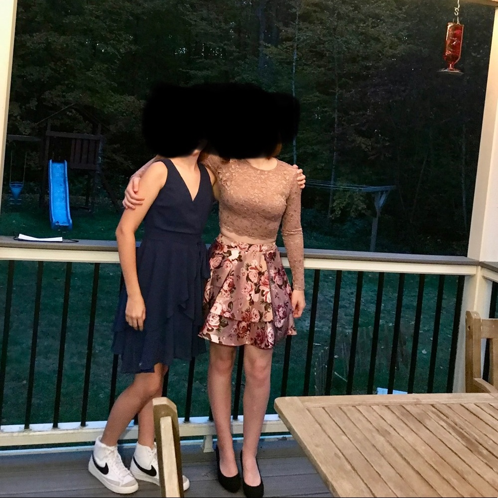 Semi formal dress, 2 piece, homecoming